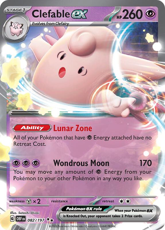 Clefable ex - Holofoil 082/197 Obsidian Flames | Double Rare Pokemon Card