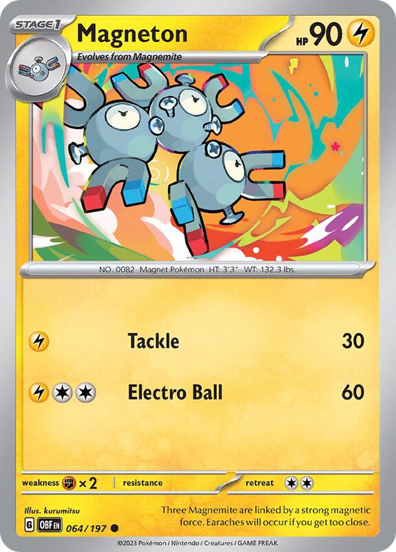 Magneton - Reverse Holofoil 064/197 Obsidian Flames | Common Pokemon Card