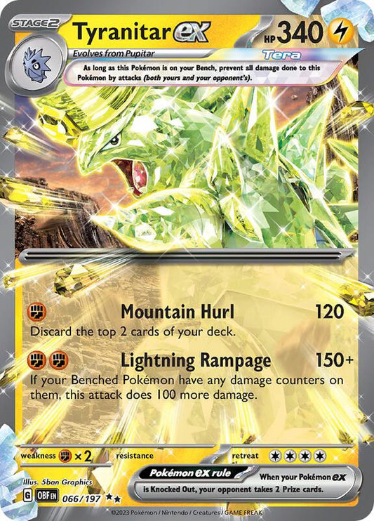 Tyranitar ex - Holofoil 066/197 Obsidian Flames | Double Rare Pokemon Card