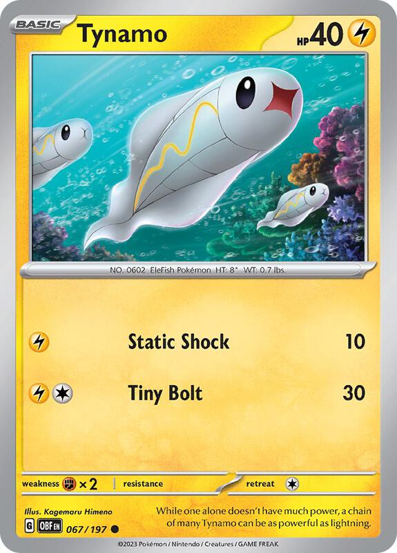 Tynamo - Normal 067/197 Obsidian Flames | Common Pokemon Card