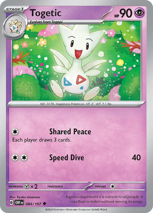 Togetic - Normal 084/197 Obsidian Flames | Uncommon Pokemon Card