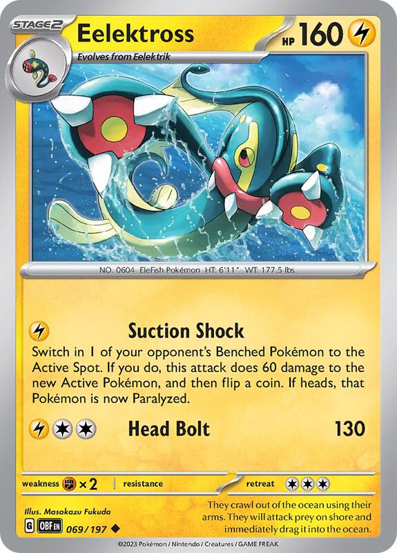 Eelektross - Reverse Holofoil 069/197 Obsidian Flames | Uncommon Pokemon Card