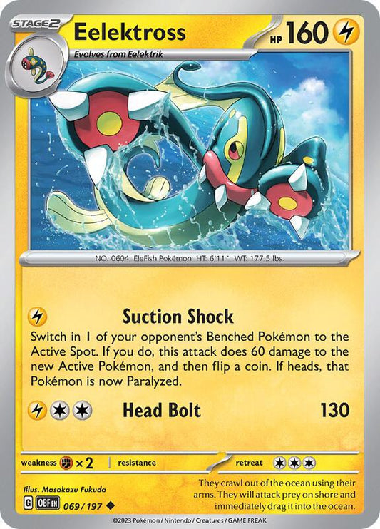 Eelektross - Reverse Holofoil 069/197 Obsidian Flames | Uncommon Pokemon Card