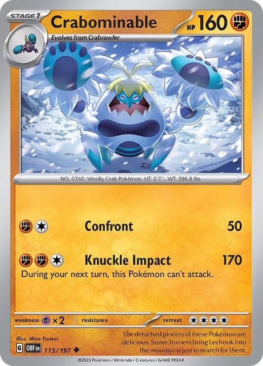Crabominable - Normal 115/197 Obsidian Flames | Uncommon Pokemon Card