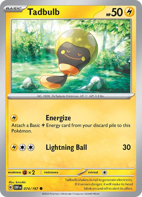 Tadbulb 074/197 - Normal 074/197 Obsidian Flames | Common Pokemon Card