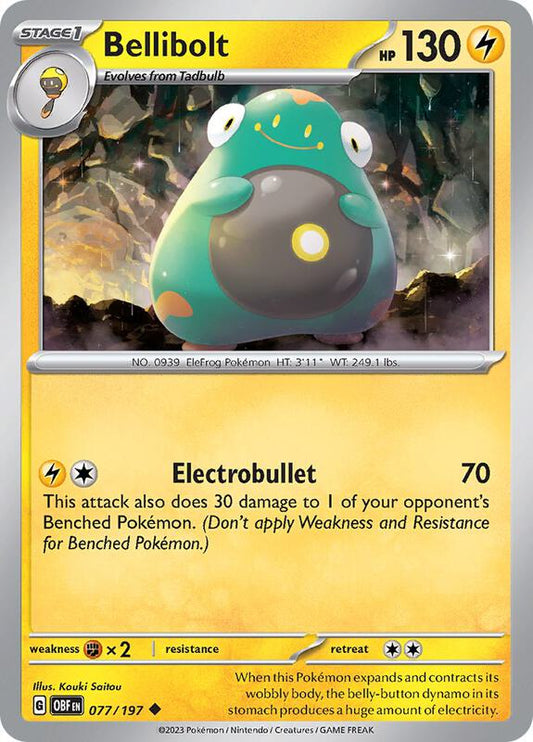 Bellibolt - 077/197 - Reverse Holofoil 077/197 Obsidian Flames | Uncommon Pokemon Card