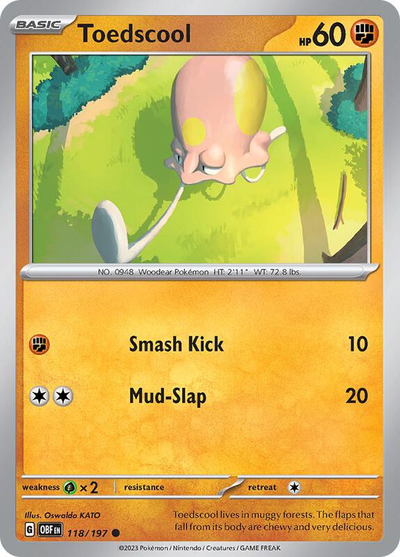 Toedscool - Normal 118/197 Obsidian Flames | Common Pokemon Card