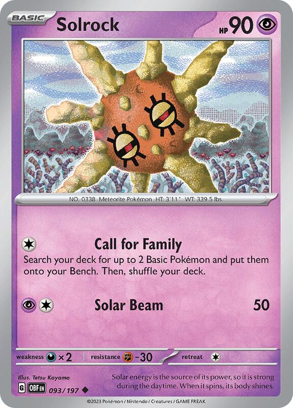 Solrock - Normal 093/197 Obsidian Flames | Uncommon Pokemon Card