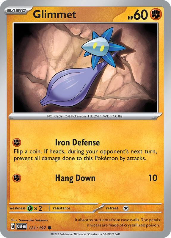 Glimmet - 121/197 - Normal 121/197 Obsidian Flames | Common Pokemon Card