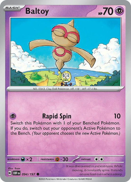 Baltoy - Normal 094/197 Obsidian Flames | Common Pokemon Card