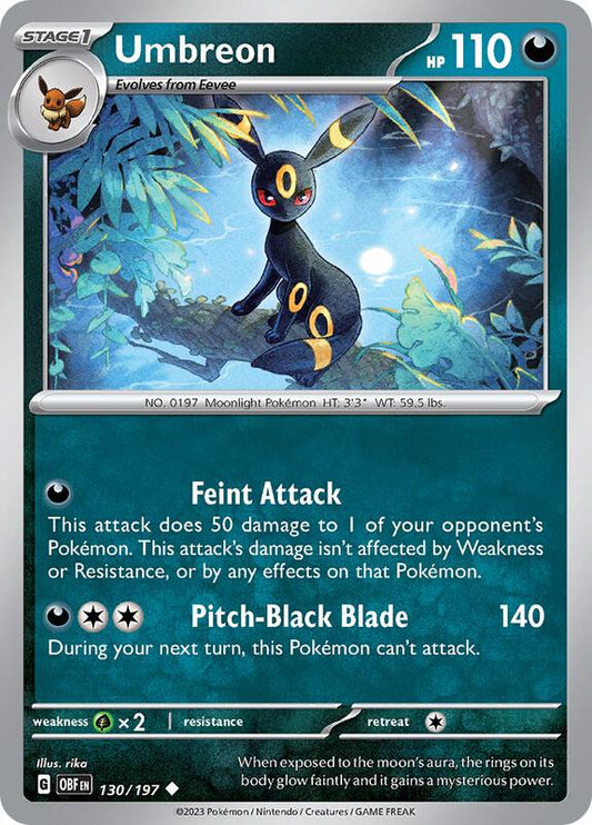 Umbreon - Reverse Holofoil 130/197 Obsidian Flames | Uncommon Pokemon Card