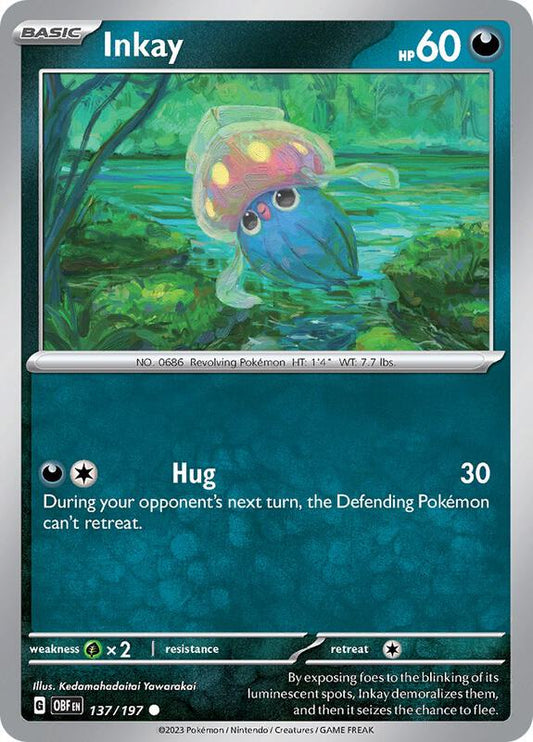 Inkay - Reverse Holofoil 137/197 Obsidian Flames | Common Pokemon Card