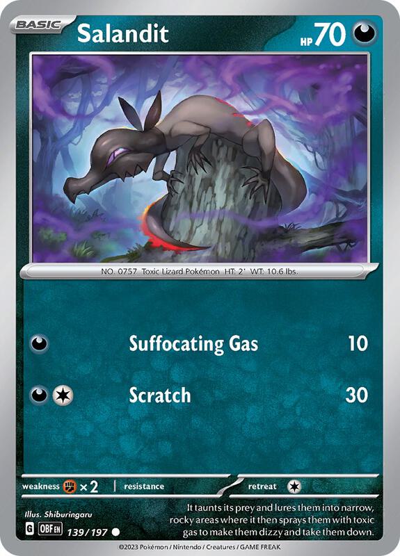 Salandit - Normal 139/197 Obsidian Flames | Common Pokemon Card