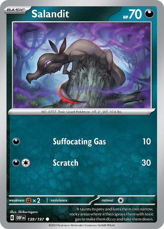 Salandit - Reverse Holofoil 139/197 Obsidian Flames | Common Pokemon Card