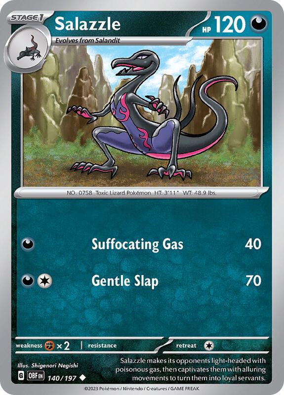 Salazzle - Normal 140/197 Obsidian Flames | Uncommon Pokemon Card