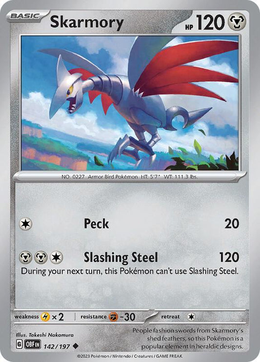 Skarmory - Normal 142/197 Obsidian Flames | Uncommon Pokemon Card