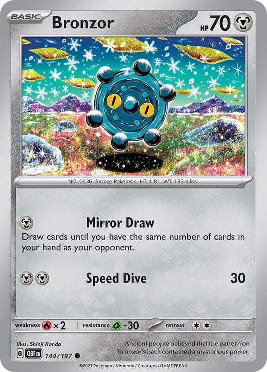 Bronzor - Normal 144/197 Obsidian Flames | Common Pokemon Card