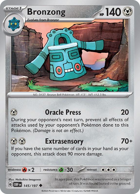 Bronzong - Normal 145/197 Obsidian Flames | Uncommon Pokemon Card