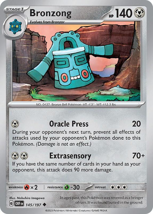 Bronzong - Reverse Holofoil 145/197 Obsidian Flames | Uncommon Pokemon Card
