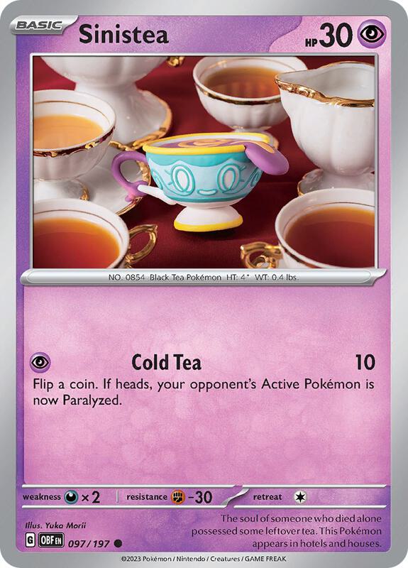 Sinistea - Reverse Holofoil 097/197 Obsidian Flames | Common Pokemon Card