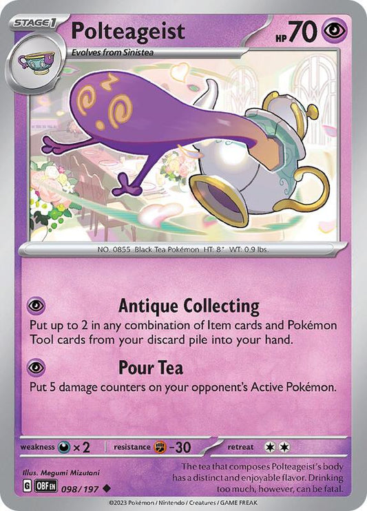 Polteageist - Reverse Holofoil 098/197 Obsidian Flames | Uncommon Pokemon Card
