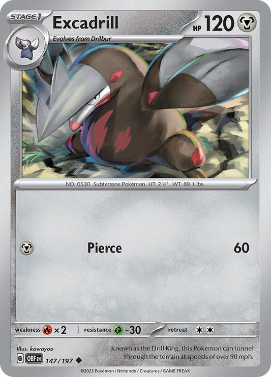 Excadrill - Reverse Holofoil 147/197 Obsidian Flames | Uncommon Pokemon Card