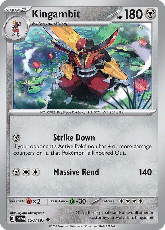 Kingambit - Reverse Holofoil 150/197 Obsidian Flames | Uncommon Pokemon Card