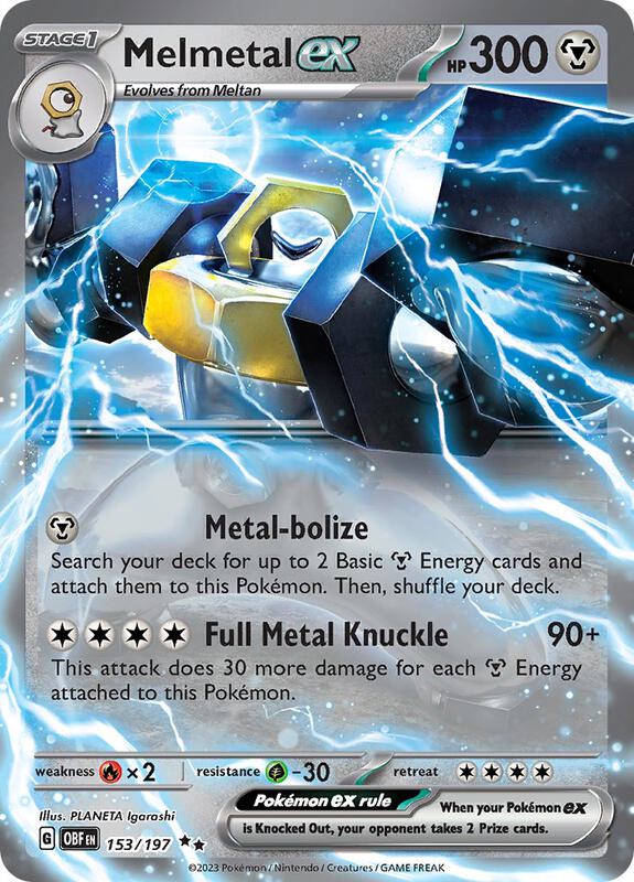 Melmetal ex - Holofoil 153/197 Obsidian Flames | Double Rare Pokemon Card