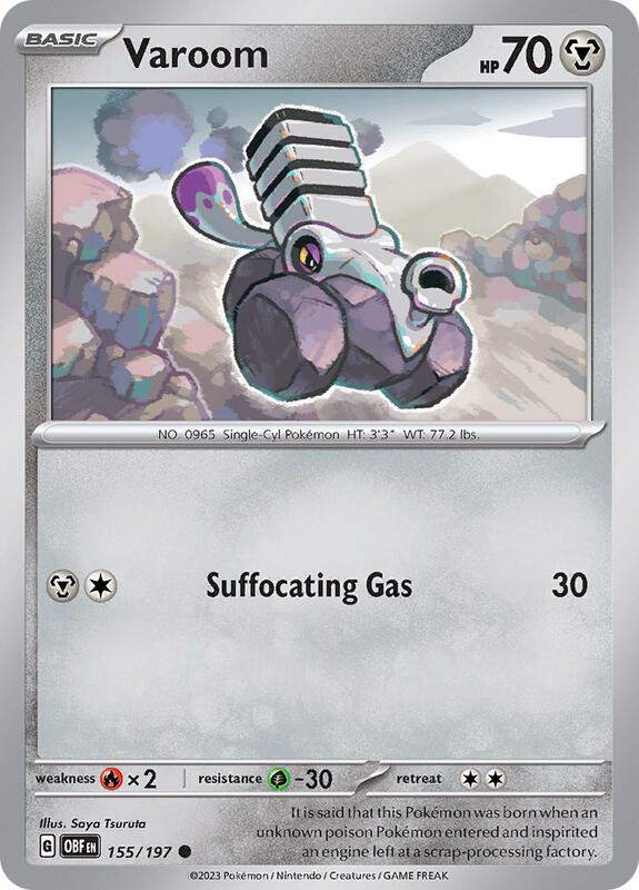 Varoom - 155/197 - Reverse Holofoil 155/197 Obsidian Flames | Common Pokemon Card