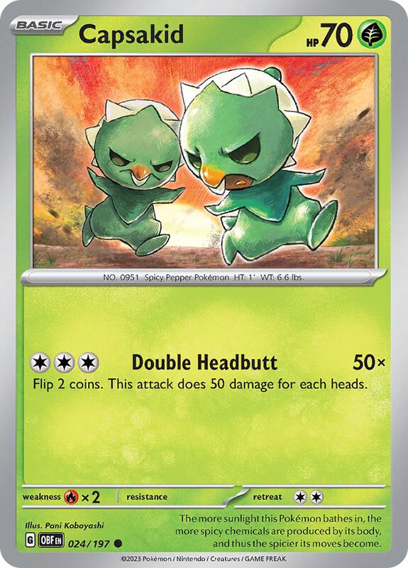 Capsakid - 024/197 - Normal 024/197 Obsidian Flames | Common Pokemon Card