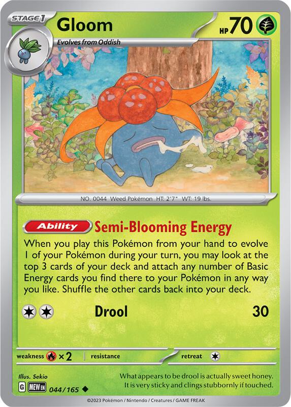 Gloom - Reverse Holofoil 044/165 Scarlet & Violet: 151 | Uncommon Pokemon Card