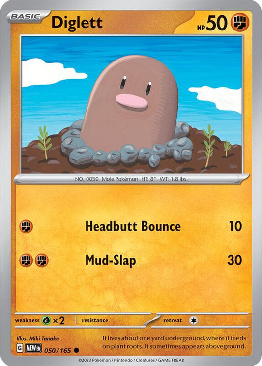Diglett - Reverse Holofoil 050/165 Scarlet & Violet: 151 | Common Pokemon Card