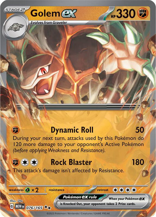 Golem ex - 076/165 - Holofoil 076/165 Scarlet & Violet: 151 | Double Rare Pokemon Card