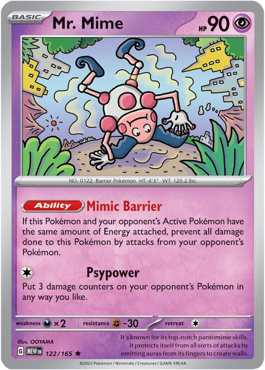 Mr. Mime - 122/165 - Reverse Holofoil 122/165 Scarlet & Violet: 151 | Rare Pokemon Card