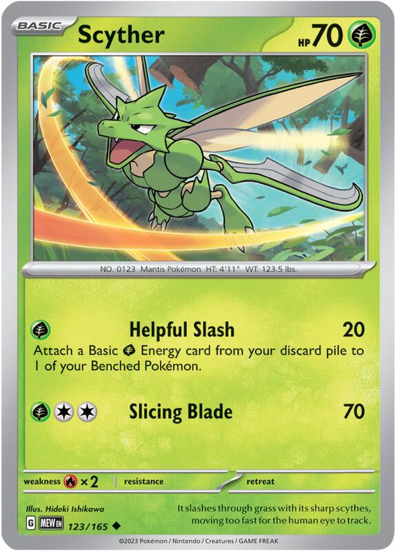 Scyther - Reverse Holofoil 123/165 Scarlet & Violet: 151 | Uncommon Pokemon Card