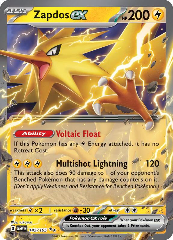 Zapdos ex - 145/165 - Holofoil 145/165 Scarlet & Violet: 151 | Double Rare Pokemon Card