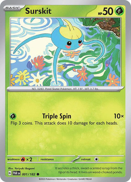 Surskit - Reverse Holofoil 001/182 Paradox Rift | Common Pokemon Card