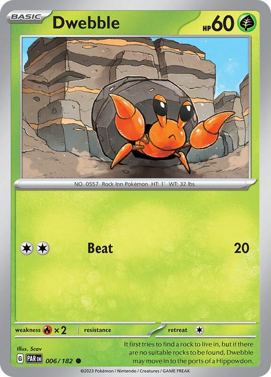 Dwebble - Reverse Holofoil 006/182 Paradox Rift | Common Pokemon Card
