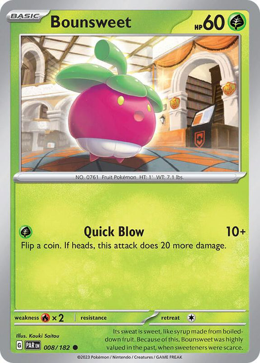 Bounsweet - Reverse Holofoil 008/182 Paradox Rift | Common Pokemon Card