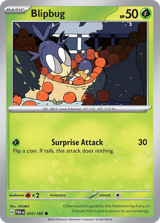 Blipbug - Normal 010/182 Paradox Rift | Common Pokemon Card