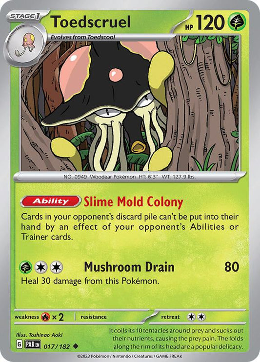 Toedscruel - 017/182 - Reverse Holofoil 017/182 Paradox Rift | Uncommon Pokemon Card