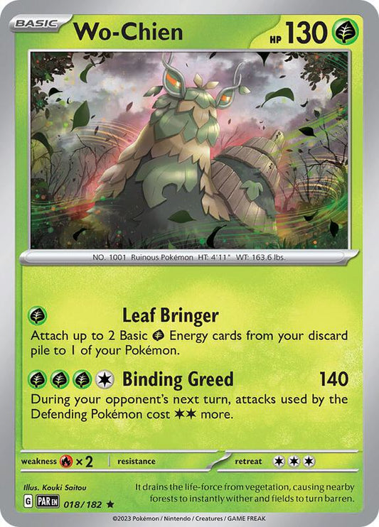 Wo-Chien - Holofoil 018/182 Paradox Rift | Rare Pokemon Card
