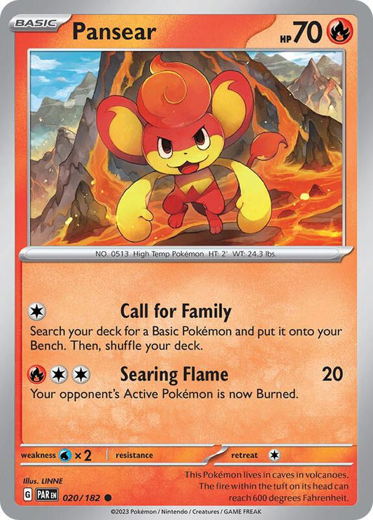 Pansear - Normal 020/182 Paradox Rift | Common Pokemon Card