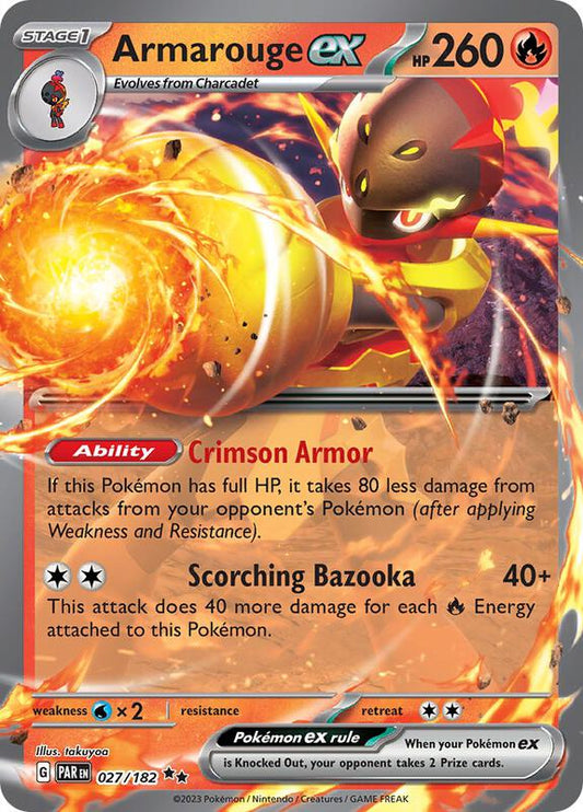 Armarouge ex - Holofoil 027/182 Paradox Rift | Double Rare Pokemon Card