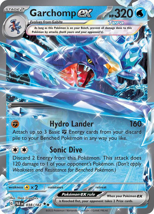 Garchomp ex - 038/182 - Holofoil 038/182 Paradox Rift | Double Rare Pokemon Card