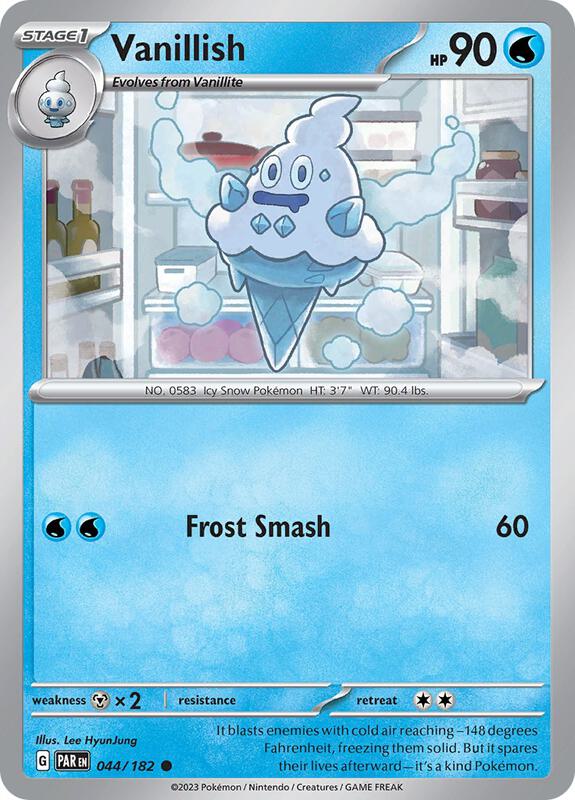 Vanillish - 044/182 - Reverse Holofoil 044/182 Paradox Rift | Common Pokemon Card