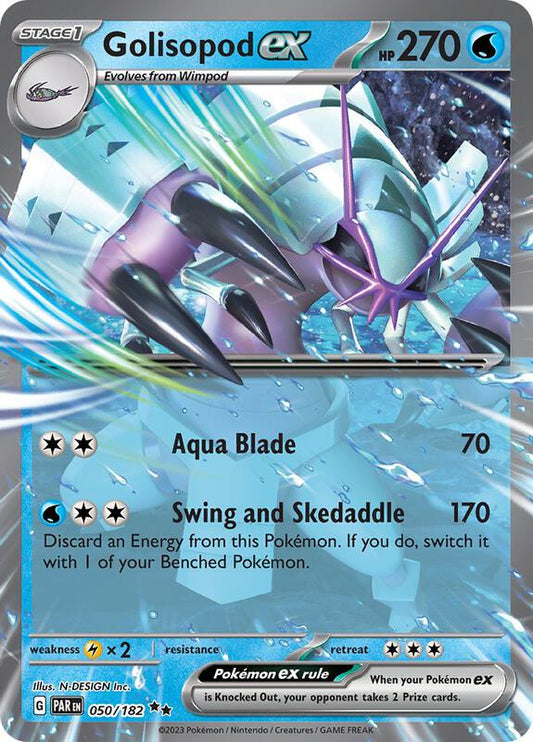 Golisopod ex - 050/182 - Holofoil 050/182 Paradox Rift | Double Rare Pokemon Card