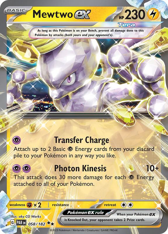 Mewtwo ex - Holofoil 058/182 Paradox Rift | Double Rare Pokemon Card