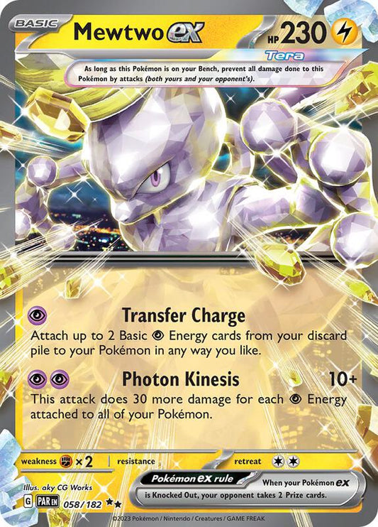 Mewtwo ex - Holofoil 058/182 Paradox Rift | Double Rare Pokemon Card