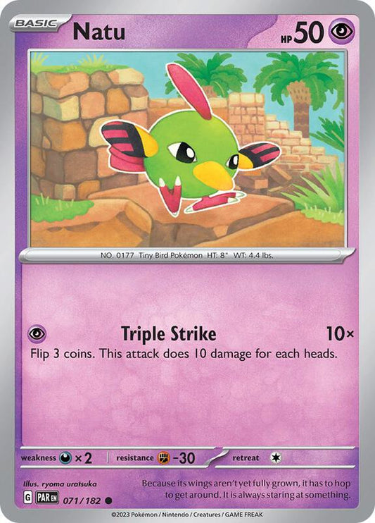 Natu - Normal 071/182 Paradox Rift | Common Pokemon Card